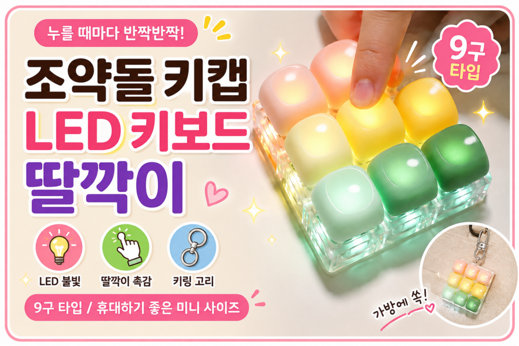 조약돌 키캡 키링 4구 9구 LED 불빛 클릭커 추천 제품 이미지