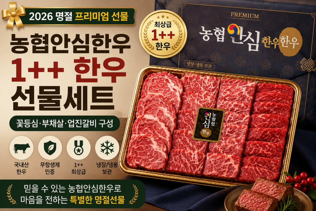 2026년 추석 농협안심한우 1++ 한우선물세트 꽃등심 부채살 업진갈비 명절선물 무항생제 10만원대 추천 제품 이미지