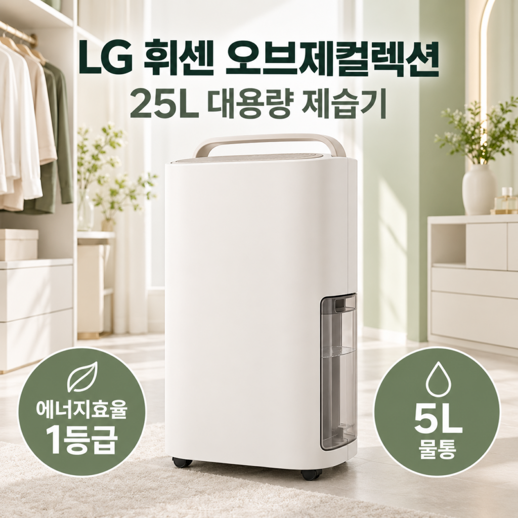 LG전자 오브제컬렉션 신형 저소음 제습기 25리터 DQ256MWGA 제품 이미지