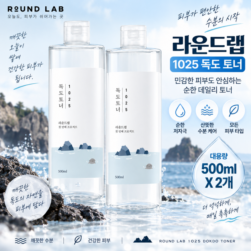 피부 속건조 잡는 독도 대용량 토너 500ml 추천 제품 이미지