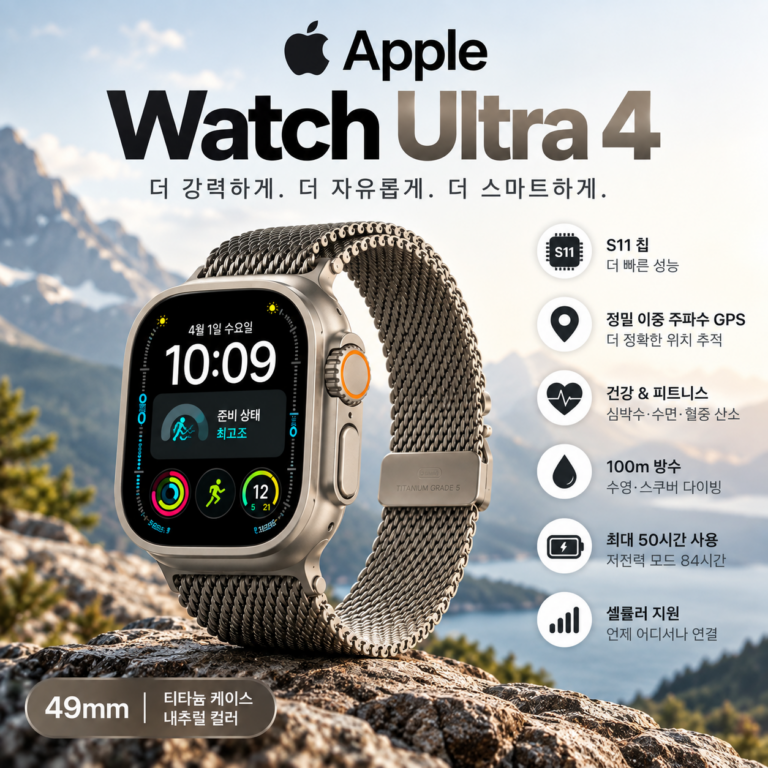 Apple watch 애플워치 울트라4 49mm 내추럴 색상 GPS 셀룰러 출시